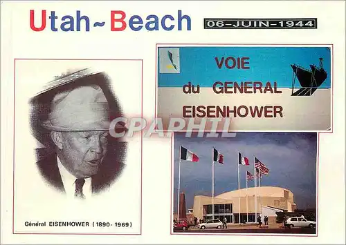 Moderne Karte Utah-Beach (Manche) Voie du General Eisenhower Militaria