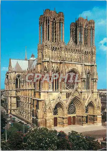 Cartes postales moderne Cathedrale de Reims Facade Ouest et cote Nord