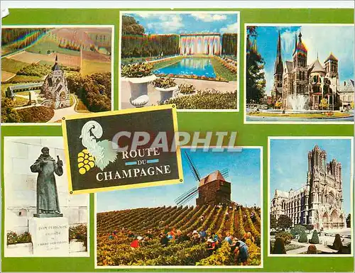 Cartes postales moderne La route du Champagne Dormans Epernay Chalons sur Marne Dom Perignon Moulin de Verzenay Reims