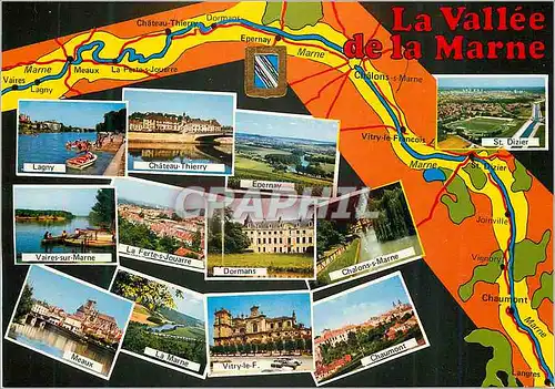 Moderne Karte La Vallee de la Marne Lagny Ch�teau Thierry Epernay St Dizier Vaires sur Marne Meaux