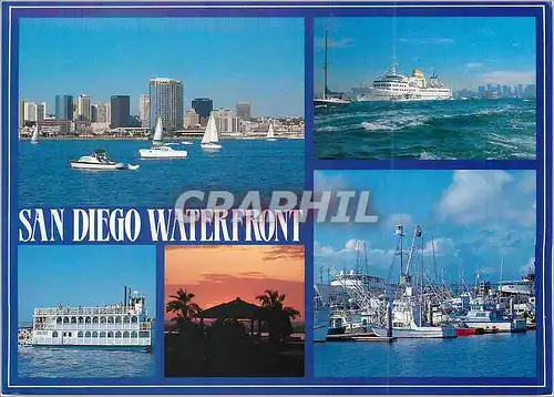 Cartes postales moderne San Diego Waterfront Bateaux
