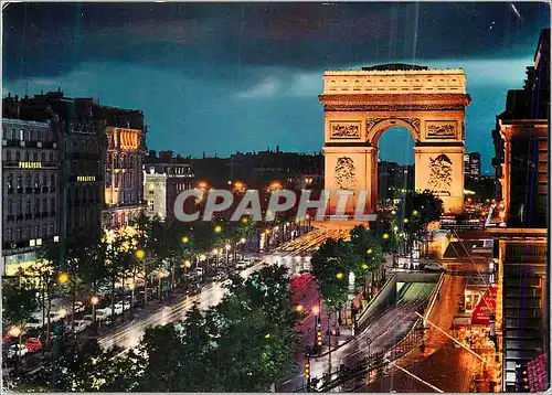 Cartes postales moderne Paris L'Arc de Triomphe et les Champs Elysees illumines