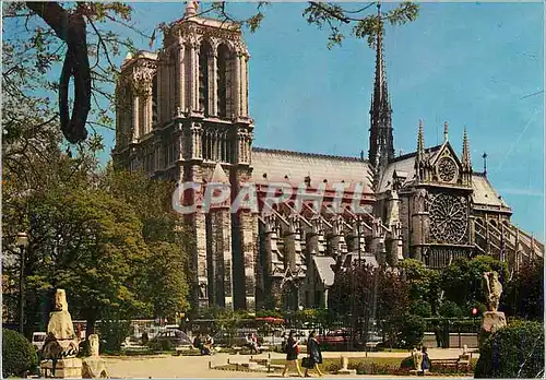 Moderne Karte Paris Notre-Dame et le Square Viviani