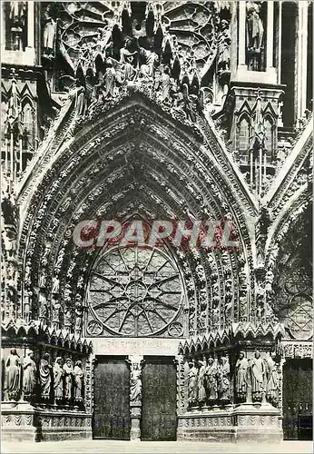 Cartes postales moderne Reims (Marme) Cathedrale Notre-Dame (XIIIe s) Facade Occidentale Portrail central