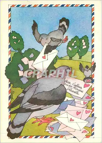 Cartes postales moderne Les Petits Amis Pigeons
