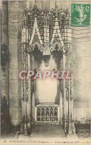 Ansichtskarte AK Bordeaux L'Eglise St Seurin Trone pontifical