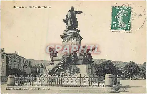 Ansichtskarte AK Cahors Statue Gambetta