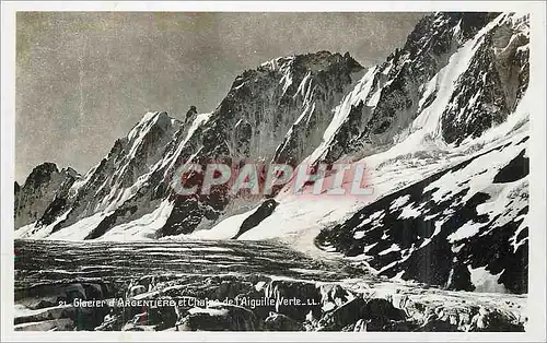 Moderne Karte Glacier d'Argentiere et Chaine de l'Aiquilles Verte