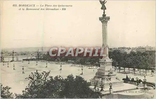 Ansichtskarte AK Bordeaux La Place des Quinconces et le Monument des Girondins