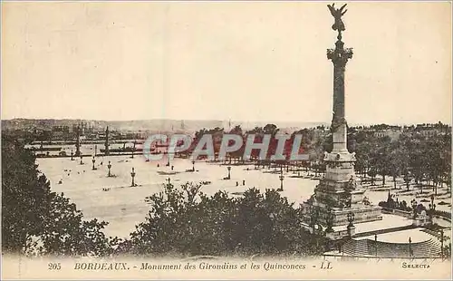 Cartes postales Bordeaux Monument des Girondins et les Quinconces