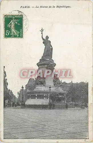 Cartes postales Paris La Statue de la Republique