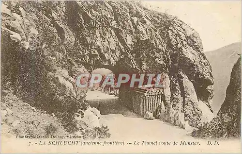 Cartes postales La Schlucht (ancienne frontiere) le tunnel route de munster