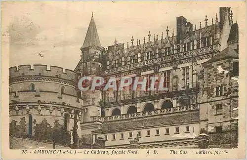 Cartes postales Amboise (I et L) le chateau facde Nord