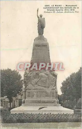 Cartes postales Le Mans monument commemoratif des soldats de la grande guerre (1914 1918) Militaria