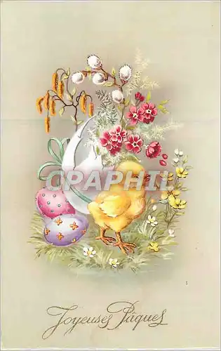 Cartes postales Joyeuses paques Poussin