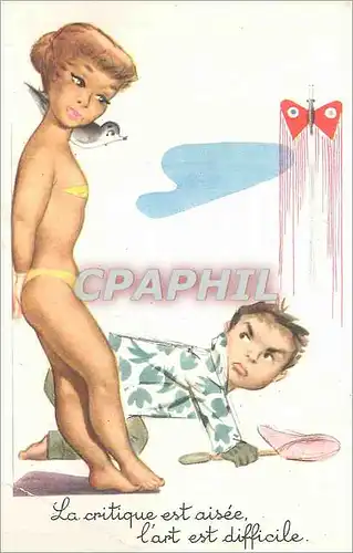 Cartes postales La critique est aisee l'art est difficile