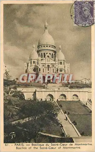 Cartes postales Paris basilique du sacre coeur de montmartre