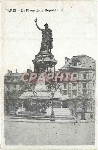 Cartes postales Paris la place de la republique