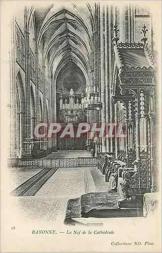 Ansichtskarte AK Bayonne la nef de la cathedrale (carte 1900)