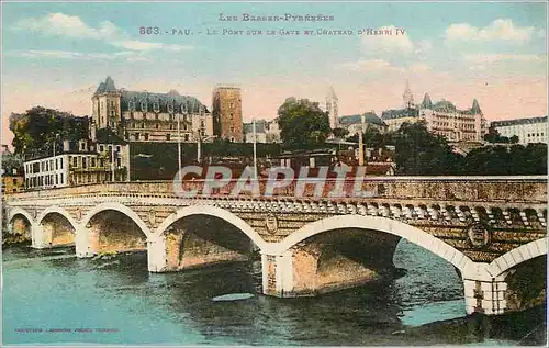 Cartes postales Les basses pyrenees Pau le pont sur la gave