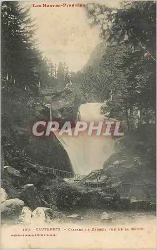 Cartes postales Cauterets cascade de cerisey vue de la route