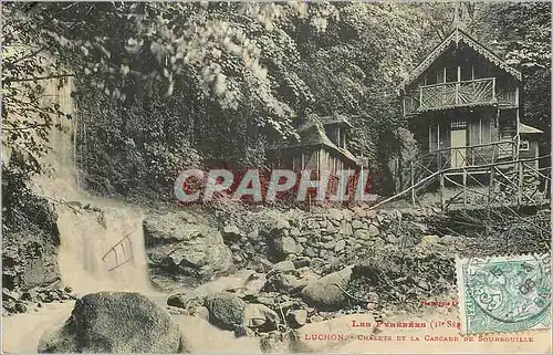 Cartes postales Luchon chalets et la cascade de sourrouilie