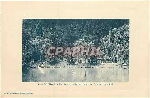 Cartes postales Luchon le parc des quiconces et buvette du pre