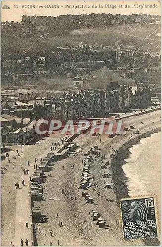 Cartes postales Mers les bains perspective de la plage et de l'esplanade