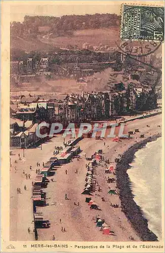 Cartes postales Mers les bains perspective de la plage et de l'esplanade
