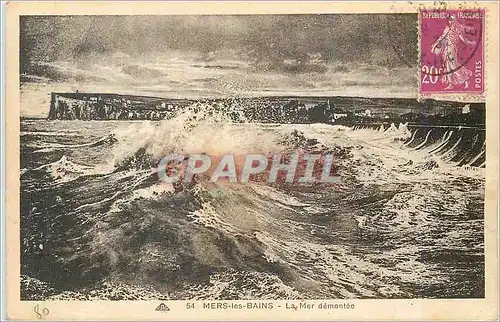 Cartes postales Mers les bains la mer demontee