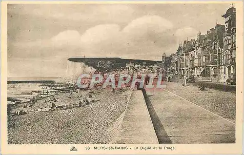 Cartes postales Mers les bains la digue et la plage
