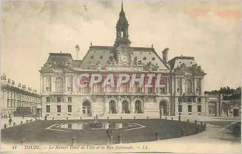 Ansichtskarte AK Tours le nouvel hotel de ville et la rue nationale