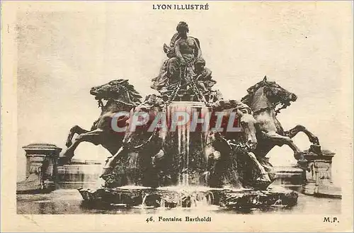 Cartes postales Lyon illustre fontaine bartholdi