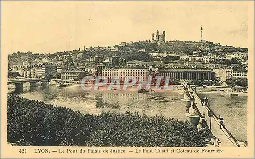 Ansichtskarte AK Lyon le pont du palais de justice le pont tilsitt et coteau de fourviere