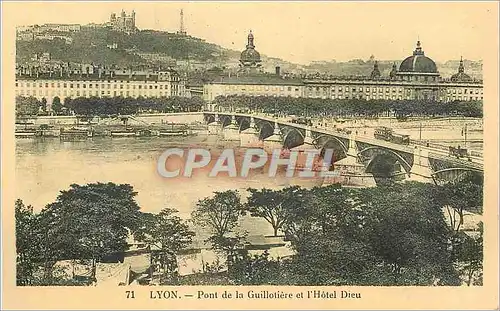 Cartes postales Lyon Pont de la Guillotiere et l'hotel Dieu