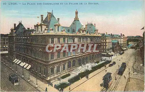 Ansichtskarte AK Lyon la place des cordeliers et le palais de la bourse Tramway