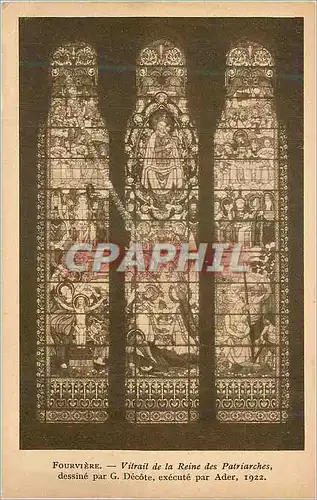 Cartes postales Fourviere vitrail de la reine des patriarche