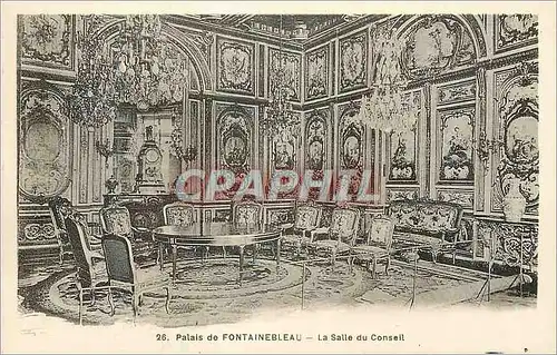 Cartes postales Palais fontainebleau la salle du conseil