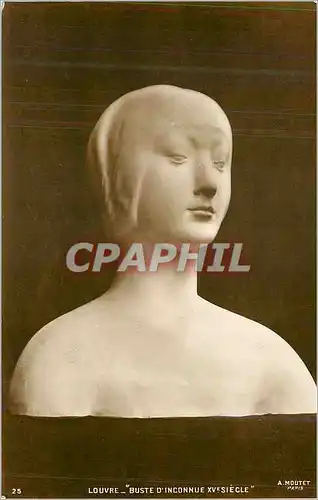 Cartes postales Louvre buste d'inconnue XVe s