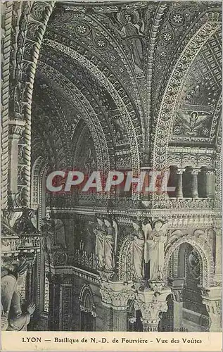 Cartes postales Lyon basilique de N D de fourviere vue des voutes