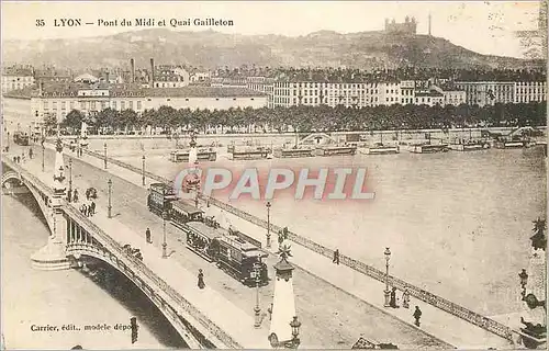 Ansichtskarte AK Lyon pont du midi et quai gailleton Tramway