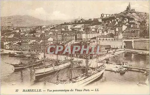 Ansichtskarte AK Marseille vue panoramique du vieux port Bateaux