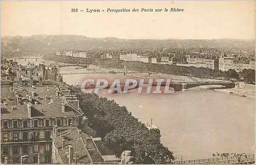 Cartes postales Lyon perspective des ponts sur le rhone