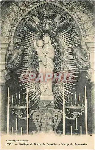 Cartes postales Lyon basilique de N D de fourviere vierge du sanctuaire