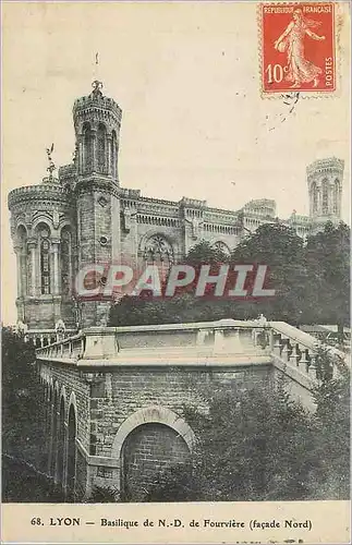 Cartes postales Lyon basilique de N D de fourviere (Facade Nord)