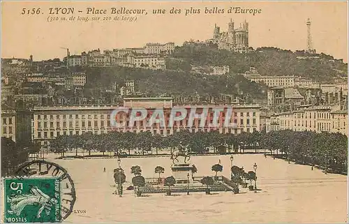 Cartes postales Lyon place bellecour une des plus belles d'europe