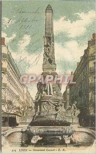 Cartes postales Lyon monument carnot