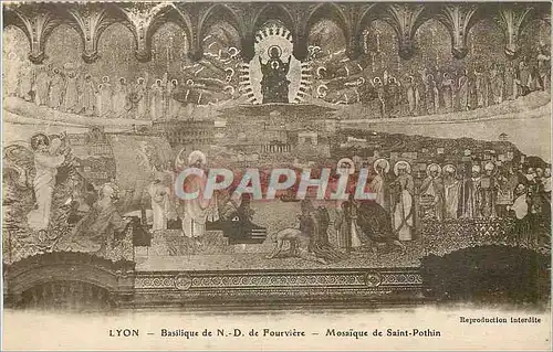 Cartes postales Lyon basilique de N d de fourviere mosaique de saint pothin