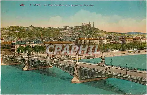 Cartes postales Lyon le pont gallieni et le coteau de fourviere