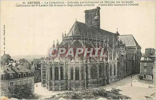 Cartes postales Nevers la cathedrale detruite partiellement en 1211 par un incendie guillaume de st Lazare lui d